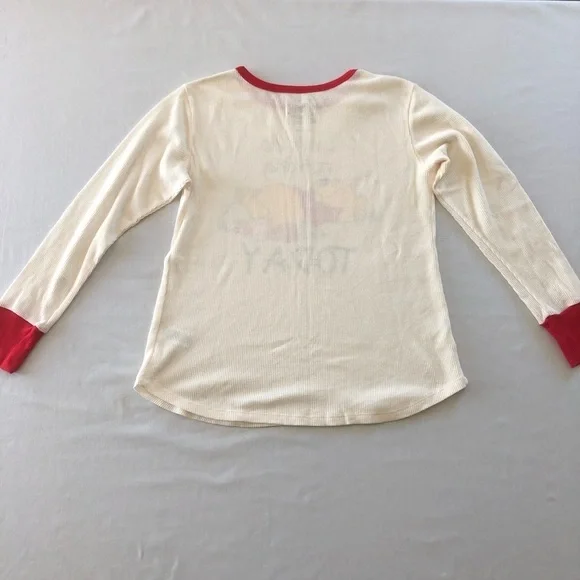 Disney Winnie The Pooh & Piglet Waffle Loungewear Pajamas Ladies Top L Bottom M - Picture 5 of 15